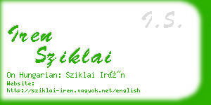 iren sziklai business card